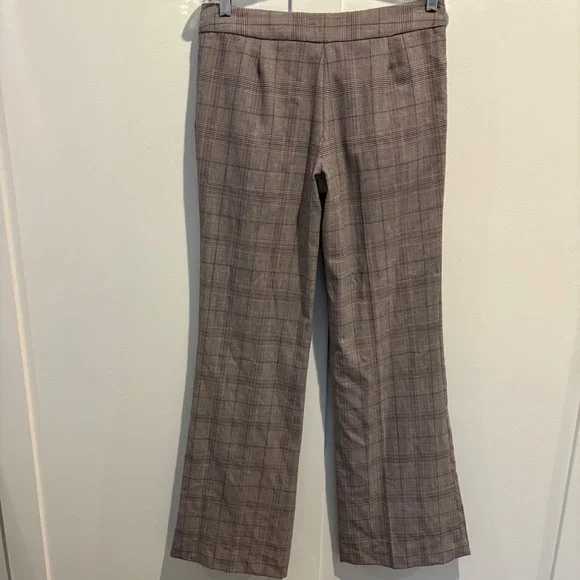 Tory Burch Glen Plaid Flare Trousers Women Sz 6 Wool Blend Wide Leg Dress Pants - Picture 8 of 16
